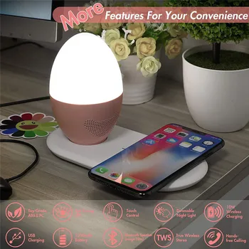 Glowing Speaker Table Lamp Household Bluetooth Audio Table Lamp Charging Bedroom Feeding Bedside Night Light Wireless Charger 
Glowing Speaker Table Lamp Household Bluetooth Audio Table Lamp Charging Bedroom Feeding Bedside Night Light Wireless Charger
