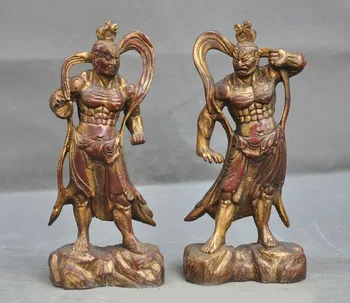 wedding decoration China Fane Bronze Gilt Door God deity Deva kings Heng Ha Two warrior Statue Pair
wedding decoration China Fane Bronze Gilt Door God deity Deva kings Heng Ha Two warrior Statue Pair