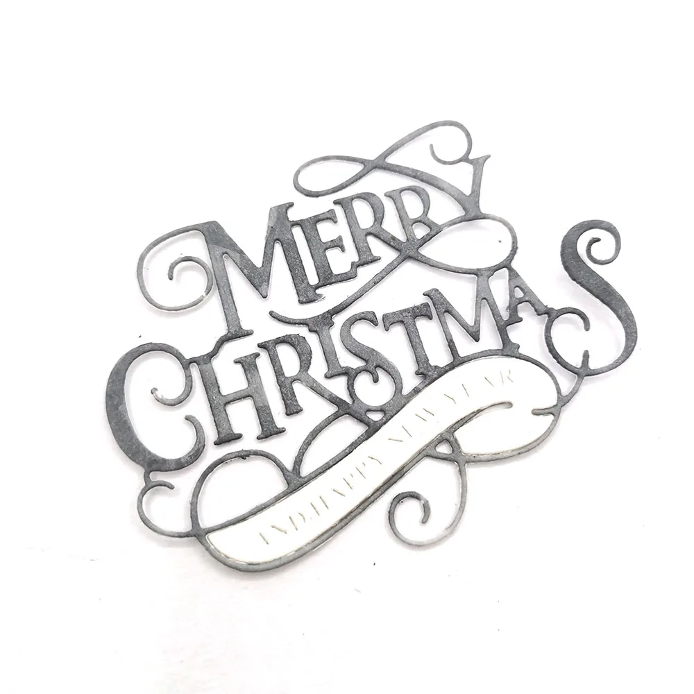 Штампы Julyarts с надписью Merry Christmas для изготовления открыток скрапбукинга сделай