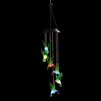 New Color Changing Solar Hummingbird Light Wind Chimes Lamp Dangler LED Multi-color Solar Wind Spinner Night Light Garden Decora
New Color Changing Solar Hummingbird Light Wind Chimes Lamp Dangler LED Multi-color Solar Wind Spinner Night Light Garden Decora