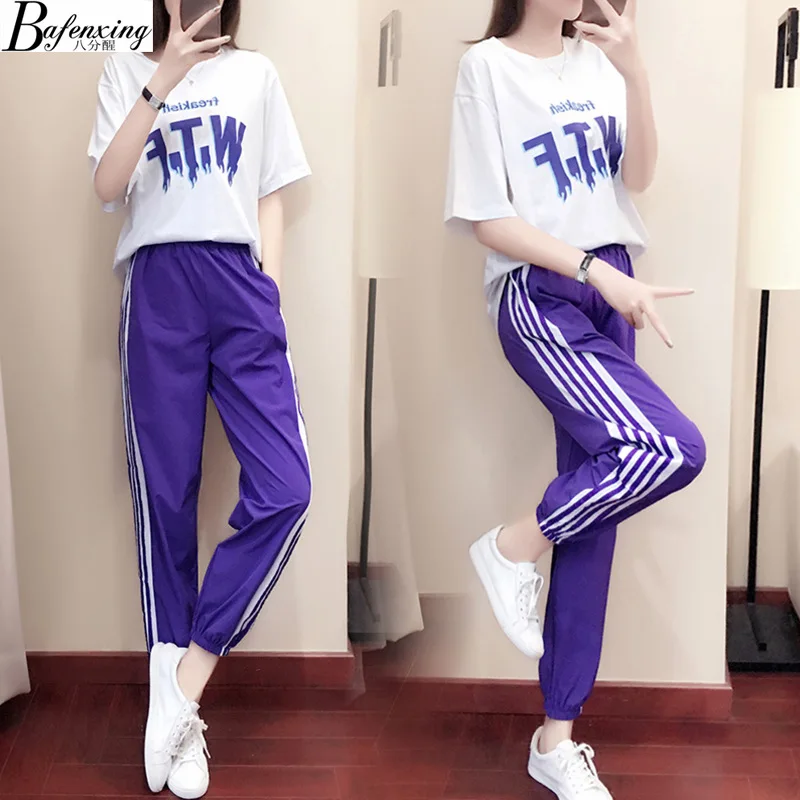 Leisure Sports Suit WOMEN'S Short Sleeved T-shirt Trousers 2019 Summer New Style Pure Cotton Loose-Fit Cool Trendy Two-Piece Set
Leisure Sports Suit WOMEN'S Short Sleeved T-shirt Trousers 2019 Summer New Style Pure Cotton Loose-Fit Cool Trendy Two-Piece Set