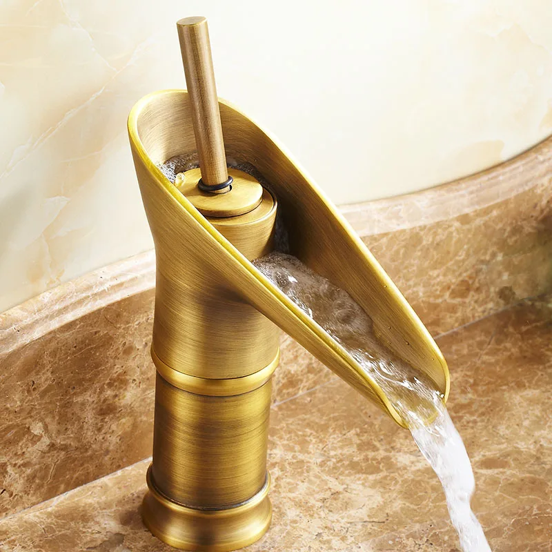 Vintage Retro Antique Brass Waterfall Style Bathroom Sink Basin Faucet Mixer Tap Single Hole One Handle mnf090
Vintage Retro Antique Brass Waterfall Style Bathroom Sink Basin Faucet Mixer Tap Single Hole One Handle mnf090