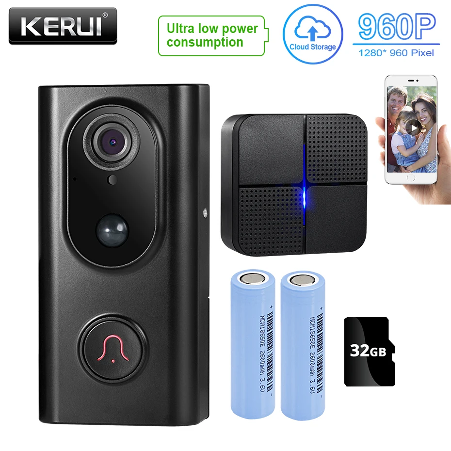 KERUI 1.3mp 960P Video Intercom Doorbell System Smart Wireless IP Wifi Doorbell Camera Security Phone Waterproof Cloud Storage
KERUI 1.3mp 960P Video Intercom Doorbell System Smart Wireless IP Wifi Doorbell Camera Security Phone Waterproof Cloud Storage