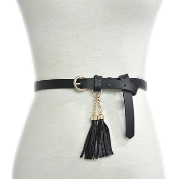 Best Selling New Retro Tassled Women's Slender Belt Fashion Exquisite Casual Pin Buckle Imitation Leather Leather Belt 
Best Selling New Retro Tassled Women's Slender Belt Fashion Exquisite Casual Pin Buckle Imitation Leather Leather Belt
