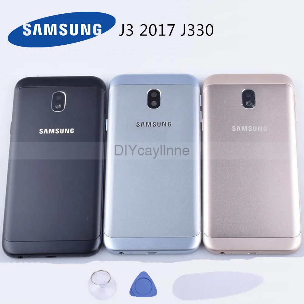 J330 Back Housing Case For Samsung Galaxy J3 2017 J330F SM-J330F Battery Cover Door Replacement | Мобильные телефоны и
