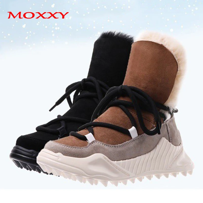 

Moxxy Fashion Winter Sneakers Women 2020 Black Khaki High Top Sneakers Ladies Plush Warm Casual Designer Platform Shoes Woman