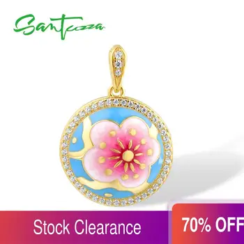 SANTUZZA Silver Pendant For Women 925 Sterling Silver Gold Color Exquisite Cherry blossoms Flowers Fine Jewelry Handmade Enamel
SANTUZZA Silver Pendant For Women 925 Sterling Silver Gold Color Exquisite Cherry blossoms Flowers Fine Jewelry Handmade Enamel