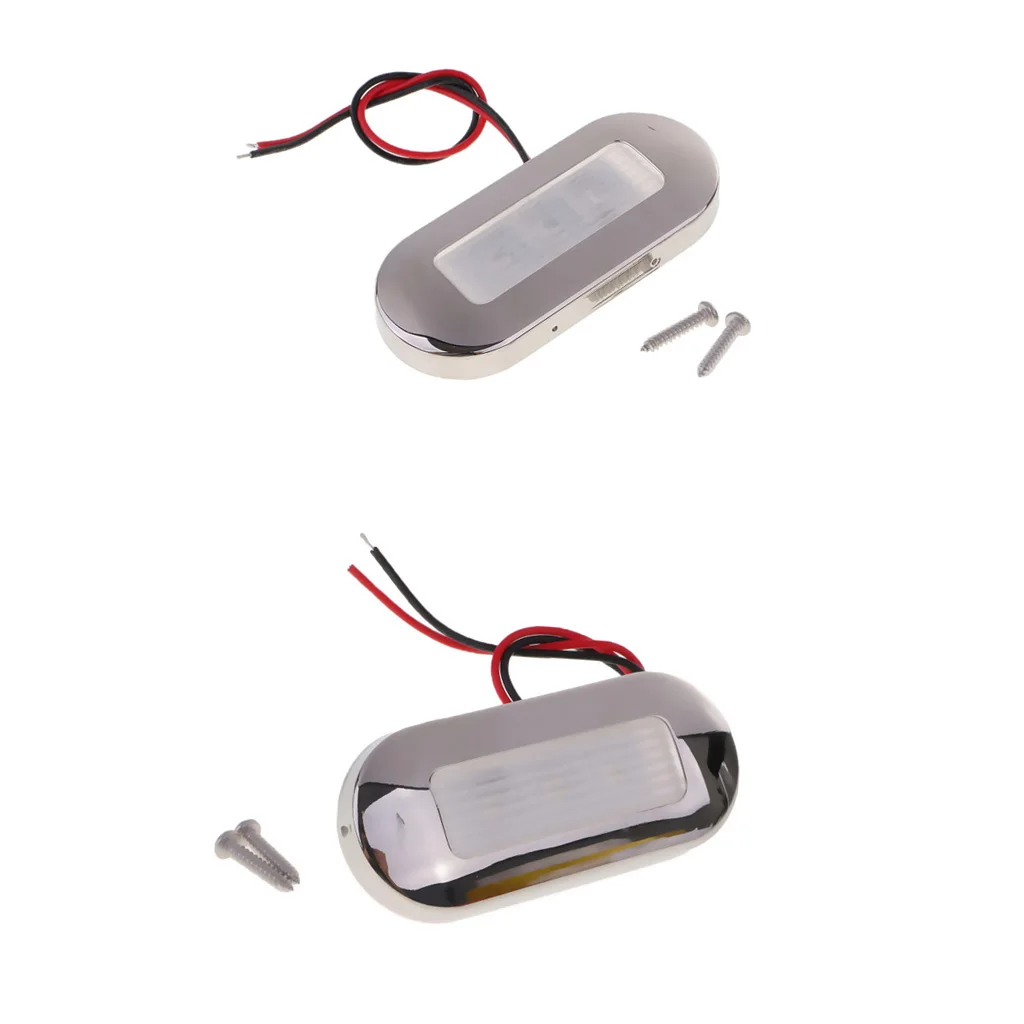 2pcs 12V Marine Boat RV 3LED Oblong Oval Surface Mount Courtesy Accent 2pcs 12V Marine Boat RV 3LED Oblong Oval Surface Mount Courtesy Accent