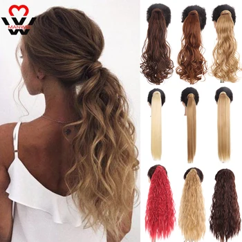 MANWEI Wrap Synthetic Ponytail Hair Extension Super Long Straight Women's Clip In Hair Extensions Pony Tail False Hair 
MANWEI Wrap Synthetic Ponytail Hair Extension Super Long Straight Women's Clip In Hair Extensions Pony Tail False Hair