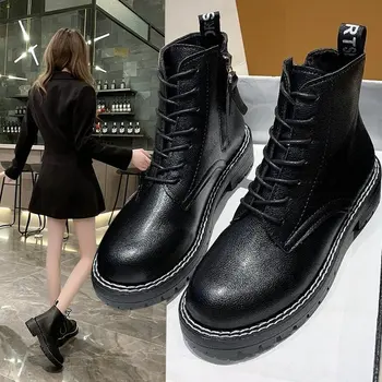 Jason Martins Women Lace Up Motorcycle Boots Round Toe PU Leather Boots Shoes Ladies Combat Military Snow Boots
Jason Martins Women Lace Up Motorcycle Boots Round Toe PU Leather Boots Shoes Ladies Combat Military Snow Boots