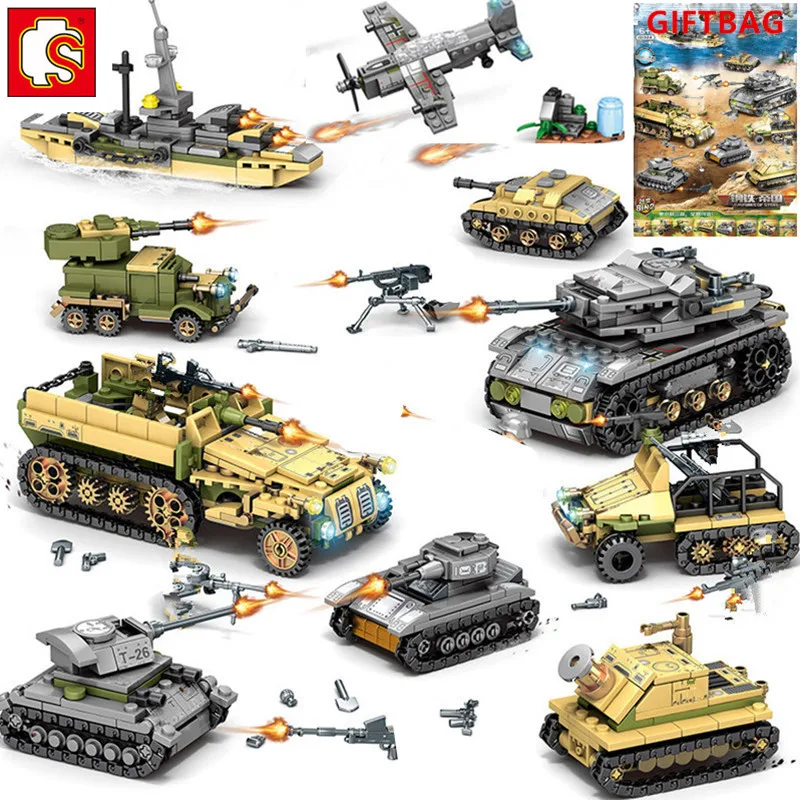 1061Pcs Military Tank Truck Armored Car Building Blocks Sets Brinquedos Technic Army WW2 Soldiers DIY Bricks Playmobil Kids Toys
1061Pcs Military Tank Truck Armored Car Building Blocks Sets Brinquedos Technic Army WW2 Soldiers DIY Bricks Playmobil Kids Toys