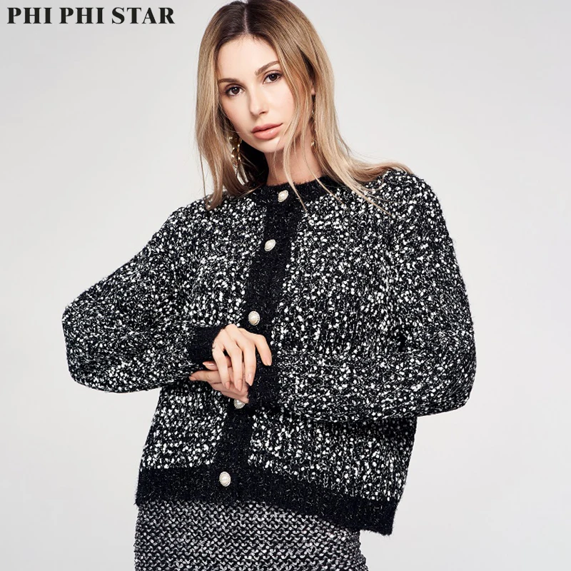 Phi Phi Star Brand Small Fragrance Cardigan Jacket Women's Loose Color Matching Fashion Long Sleeve Knitted Sweater Coat
Phi Phi Star Brand Small Fragrance Cardigan Jacket Women's Loose Color Matching Fashion Long Sleeve Knitted Sweater Coat