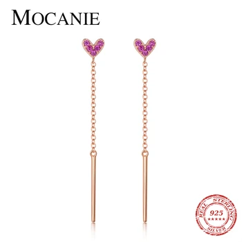 Mocanie Genuine 925 Sterling Silver Tassel Geometric Long Stick Dangle Earring for Women Crystal Heart Drop Earring Fine Jewelry 
Mocanie Genuine 925 Sterling Silver Tassel Geometric Long Stick Dangle Earring for Women Crystal Heart Drop Earring Fine Jewelry