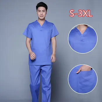 Surgical Clothes Female Cotton Summer Korean Short-sleeved Thin Split Nurse Doctor Men Unisex Tops Medical Uniform Scrub
Surgical Clothes Female Cotton Summer Korean Short-sleeved Thin Split Nurse Doctor Men Unisex Tops Medical Uniform Scrub