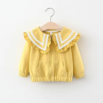 2020 Autumn Baby Girls Long Sleeve Ruffles Lapel Collar Cotton Jackets Children Kids Cardigans Coats Casual Outerwear casaco
2020 Autumn Baby Girls Long Sleeve Ruffles Lapel Collar Cotton Jackets Children Kids Cardigans Coats Casual Outerwear casaco