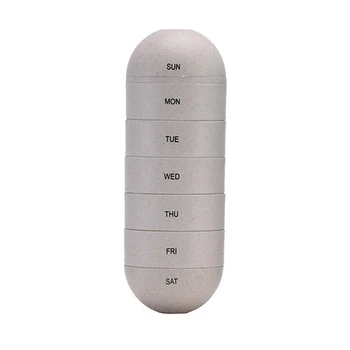 Cereal Fiber Travel Portable Storage Weekly Pill Organizer Outdoor Fish Oil Medicine Container Moisture Proof Waterproof Capsule