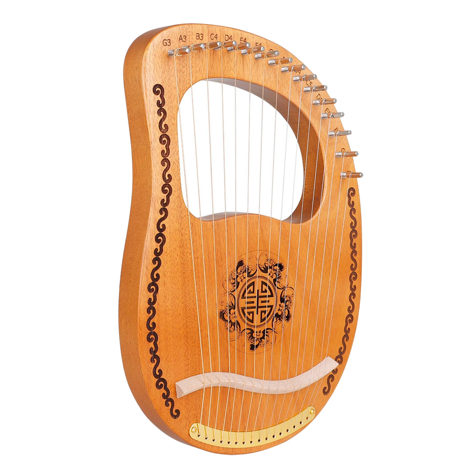 16 Strings Lyra Harp Portable Engraved Exquisite Harp w/Tuning Wrench Great Christmas New Year Present for Family Friends 16 Strings Lyra Harp Portable Engraved Exquisite Harp w/Tuning Wrench Great Christmas New Year Present for Family Friends