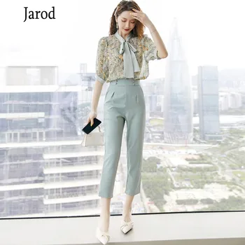 2020 Summer Office OL Work Fashion Pant Suits 2 Piece Set for Women elegant Bow tie printing Blouse Top +pencil Trouser Suit
2020 Summer Office OL Work Fashion Pant Suits 2 Piece Set for Women elegant Bow tie printing Blouse Top +pencil Trouser Suit