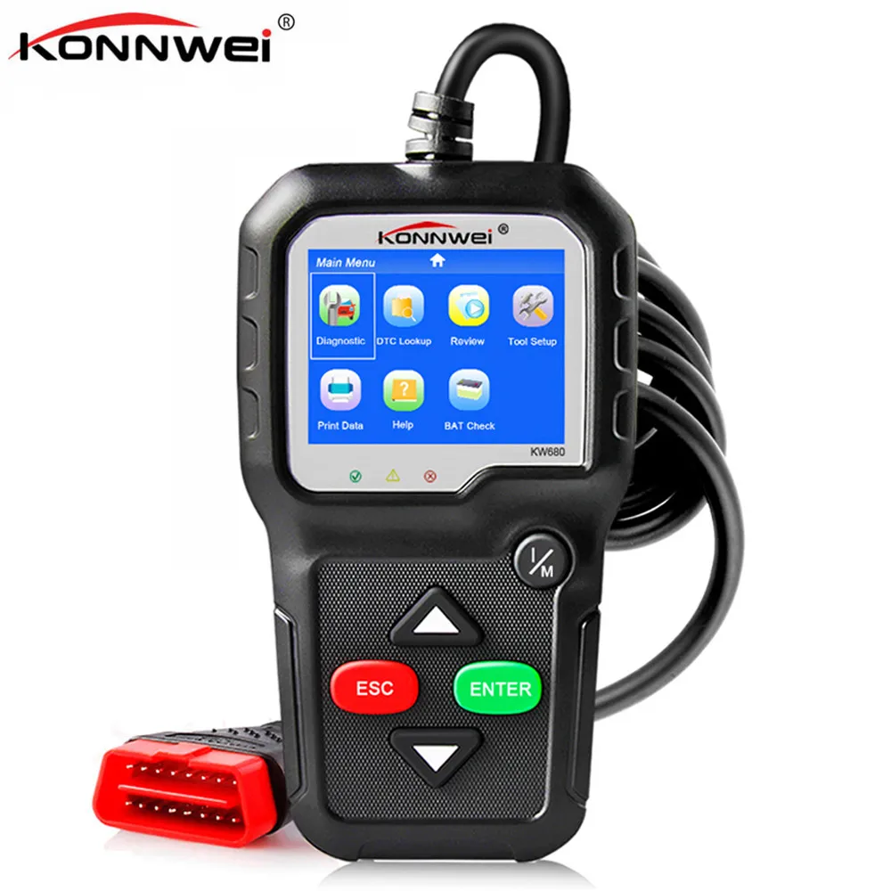 OBD2 сканер KONNWEI KW680S автоматический диагностический инструмент полностью