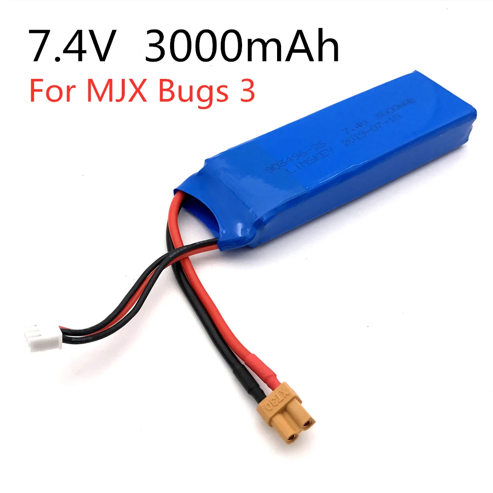 Супер Обновление 7 4 В 25C аккумулятор 3000 мАч аккумуляторная батарея MJX Bugs 3 RC Quadcopter