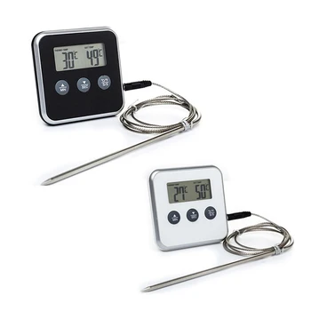 Digital BBQ Thermometer Meat Thermometer Oven Thermometer with Timer Stainless Steel Probe, Kitchen Cooking Food Thermometer
Digital BBQ Thermometer Meat Thermometer Oven Thermometer with Timer Stainless Steel Probe, Kitchen Cooking Food Thermometer