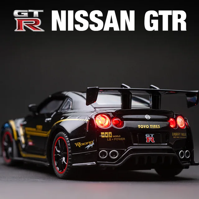 1:32 harnais GTR GT-R R35 R34 sourire voiture alliage modèle de voiture Diecasts et véhicules jouets voitures jouets enfant jouets pour enfants cadeaux garçon jouet 1