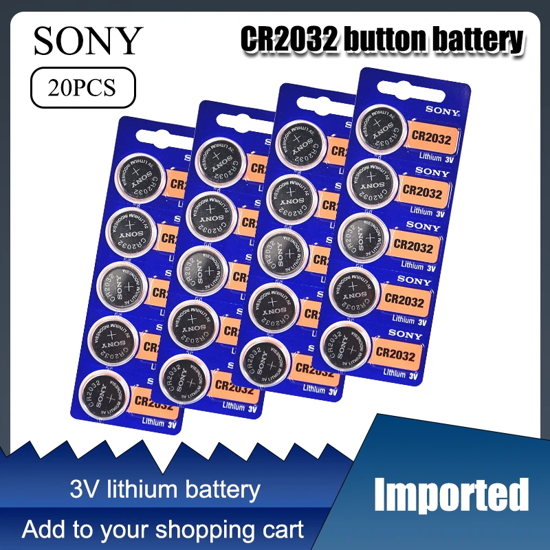 Литиевые кнопочные батарейки для SONY CR2032 DL2032 ECR2032 BR2032 2032 CR 3V долговечные часов 20 шт.