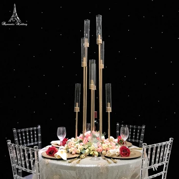 6pcs/bag Wedding 8 Heads 47inches Tall Gold Metal Candle Holder with glass lampshade modern Home Decor Floral Arrangement 
6pcs/bag Wedding 8 Heads 47inches Tall Gold Metal Candle Holder with glass lampshade modern Home Decor Floral Arrangement