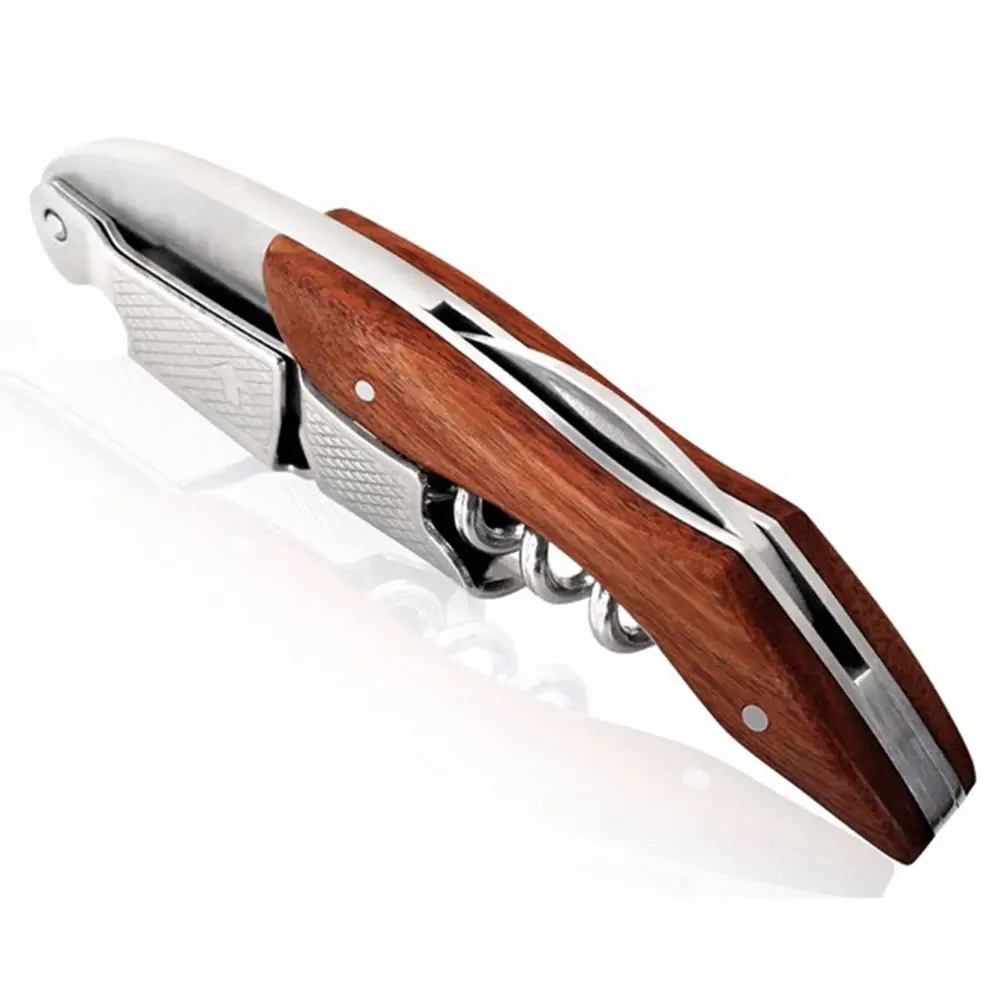 High Quality Wood Handle Professional Wine Opener Multifunction Portable Screw Corkscrew Wine Bottle Opener Cook Tools