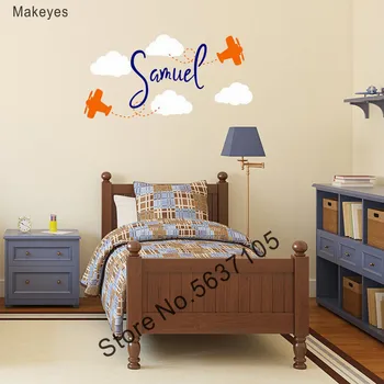 Makeyes Custom Names Clouds Wall Stickers Personalized Name Boys Bedroom Plane Wall Decals Art Wall Decor Vinyl Wallpaper Q164 
Makeyes Custom Names Clouds Wall Stickers Personalized Name Boys Bedroom Plane Wall Decals Art Wall Decor Vinyl Wallpaper Q164