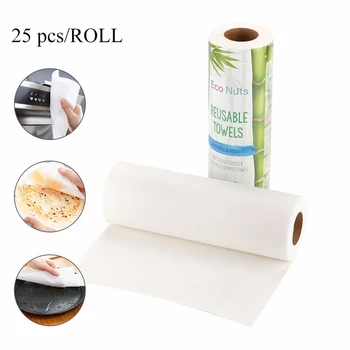 25pcs/roll Reusable Fiber Towels Fiber Kitchen Cleaning Cloth Paper Towel Roll Organic Washable Cloths Clean Washable Towel 
25pcs/roll Reusable Fiber Towels Fiber Kitchen Cleaning Cloth Paper Towel Roll Organic Washable Cloths Clean Washable Towel