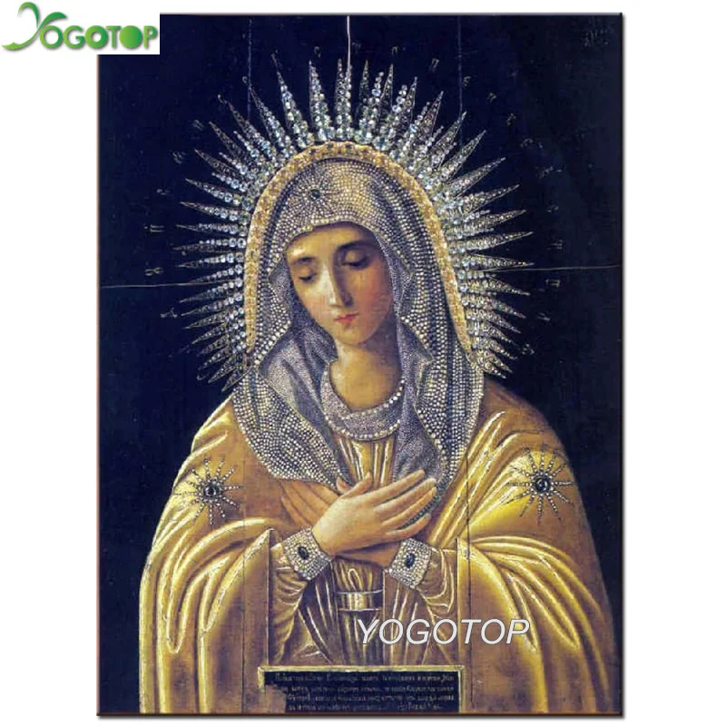 5D DIY diamond painting full square round drill 3D embroidery cross stitch Icon of the Mother God home decor Religious YY2384 | Дом и сад