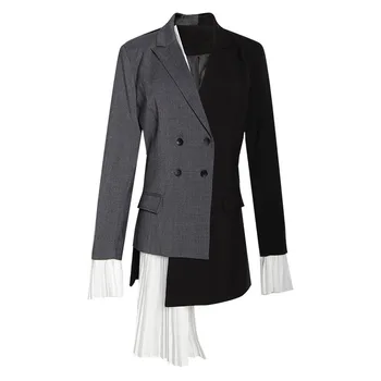 iMucci 2020 Loose Coat Female New Spring Turn-down Collar Personality Irregular Split Joint Pleated Women Jacket TM1441 
iMucci 2020 Loose Coat Female New Spring Turn-down Collar Personality Irregular Split Joint Pleated Women Jacket TM1441