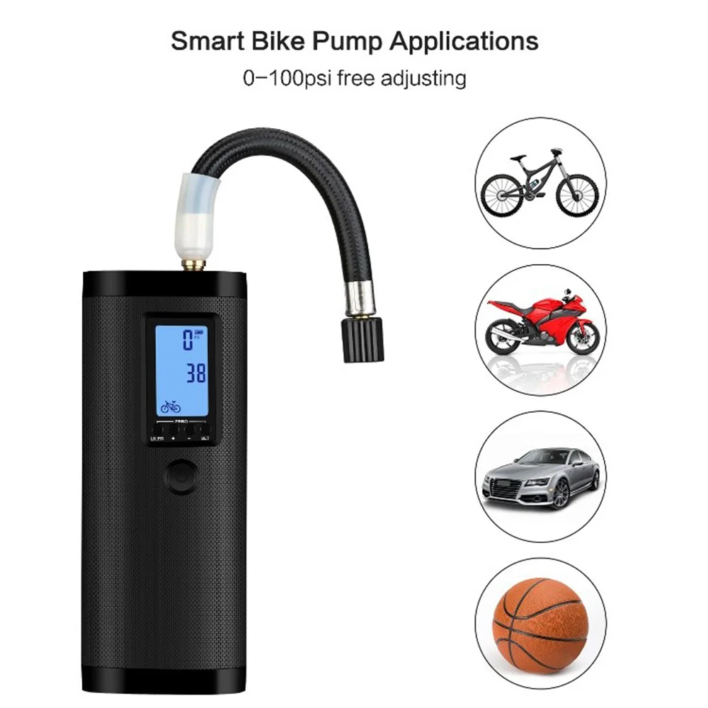 Portable Air Bike Pump Mini Rechargeable Electric Air Inflator Intelligent Multi-Function Air Pump For Ball And Car Bike Tires
Portable Air Bike Pump Mini Rechargeable Electric Air Inflator Intelligent Multi-Function Air Pump For Ball And Car Bike Tires