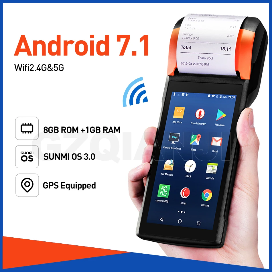 Sunmi V2 POS Android 7.1 PDA Handheld POS Terminal PDA 4G WiFi with Camera speaker Receipt Printer 58mm for mobile order market
Sunmi V2 POS Android 7.1 PDA Handheld POS Terminal PDA 4G WiFi with Camera speaker Receipt Printer 58mm for mobile order market