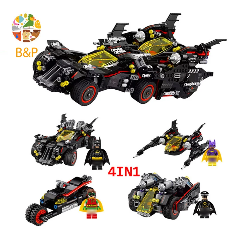 70917 1504Pcs Batman Movie Series 4-in-1 The Ultimate Batmobile Model Building Blocks Bricks Education Toys Gift 10740