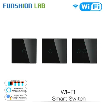 Black WiFi Smart Wall Touch Light Switch Compatible with Smart Life/Tuya Wireless Remote Control Work with Alexa Google Home
Black WiFi Smart Wall Touch Light Switch Compatible with Smart Life/Tuya Wireless Remote Control Work with Alexa Google Home