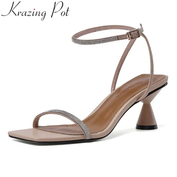 Krazing pot new arrival square peep toe strange high heels rhinestone fairy buckle strap young lady daily wear sandals women L08
Krazing pot new arrival square peep toe strange high heels rhinestone fairy buckle strap young lady daily wear sandals women L08