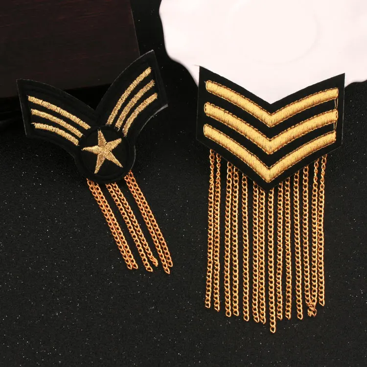 2019 Trendy Tassel Chain Lapel Pin Gold Brooch Star Navy Shoulder Brooches for Men Medal Badges British Style Women Accessories
2019 Trendy Tassel Chain Lapel Pin Gold Brooch Star Navy Shoulder Brooches for Men Medal Badges British Style Women Accessories