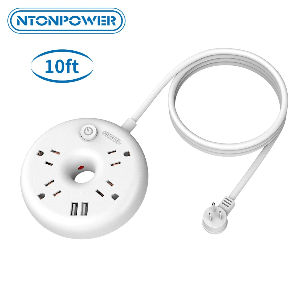 NTONPOWER US Travel Power Strip with 10 ft Extension Cord 4 Outlet Nightstand Desktop Charging Station Compact for Home Office
NTONPOWER US Travel Power Strip with 10 ft Extension Cord 4 Outlet Nightstand Desktop Charging Station Compact for Home Office