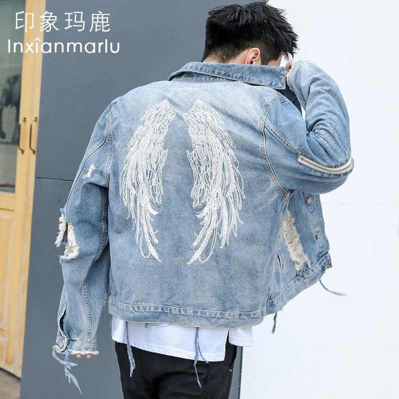2019 Summer New Style Jacket Men's Korean-style with Holes Slim Fit Feather Embroidery Popular Brand Men Jacket Coat
2019 Summer New Style Jacket Men's Korean-style with Holes Slim Fit Feather Embroidery Popular Brand Men Jacket Coat