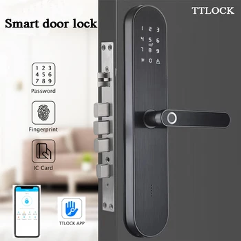 Smart Home Door Lock Bluetooth Phone APP TTlock Biometric Fingerprint lock One time Code RFID Gateway Access control
Smart Home Door Lock Bluetooth Phone APP TTlock Biometric Fingerprint lock One time Code RFID Gateway Access control