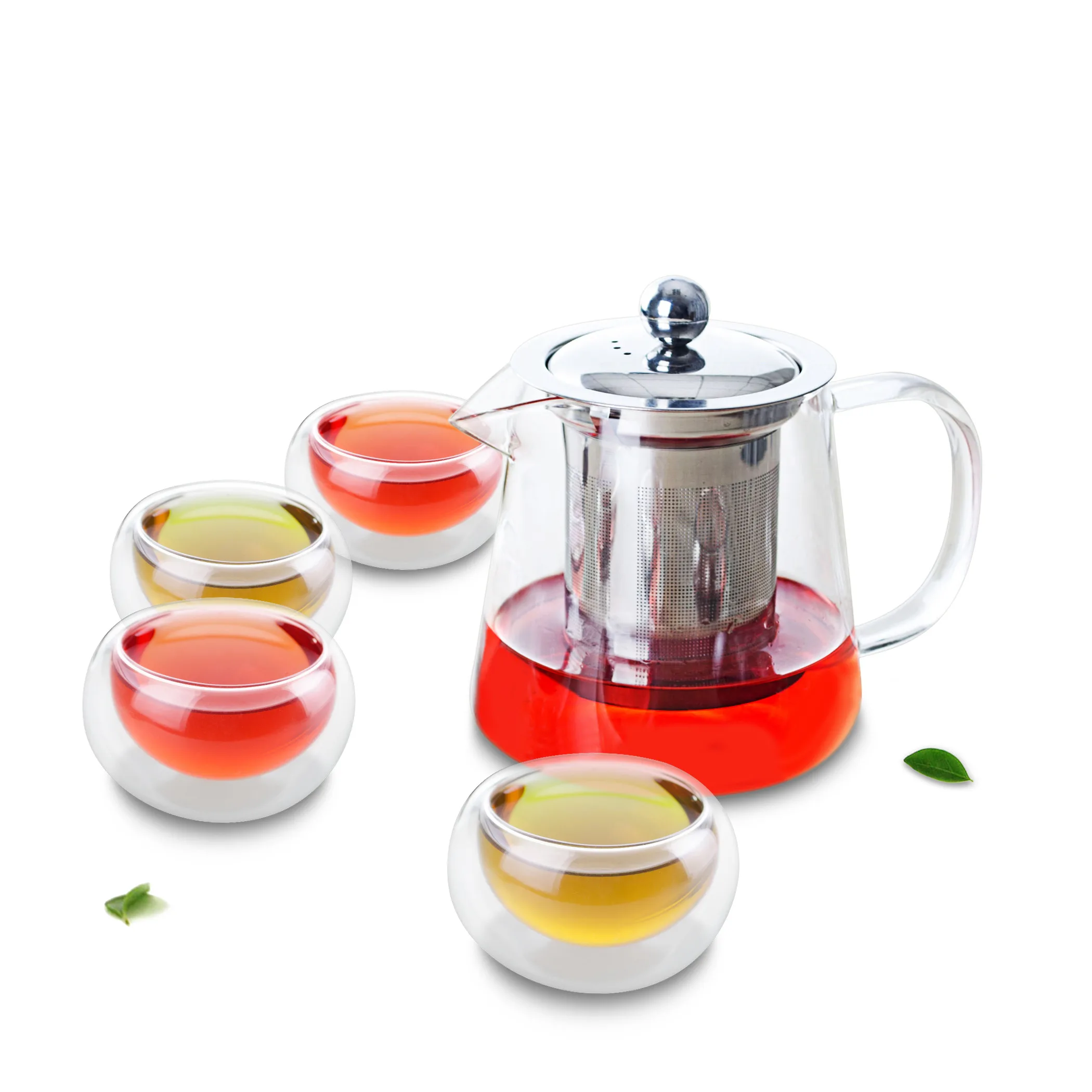 5in1 Kung fu Coffee Tea Set-550ml Conic-shaped Glass Flower Tea Pot w/Stainless Steel Infuser Filter +4* Double Wall Layer Cup
5in1 Kung fu Coffee Tea Set-550ml Conic-shaped Glass Flower Tea Pot w/Stainless Steel Infuser Filter +4* Double Wall Layer Cup