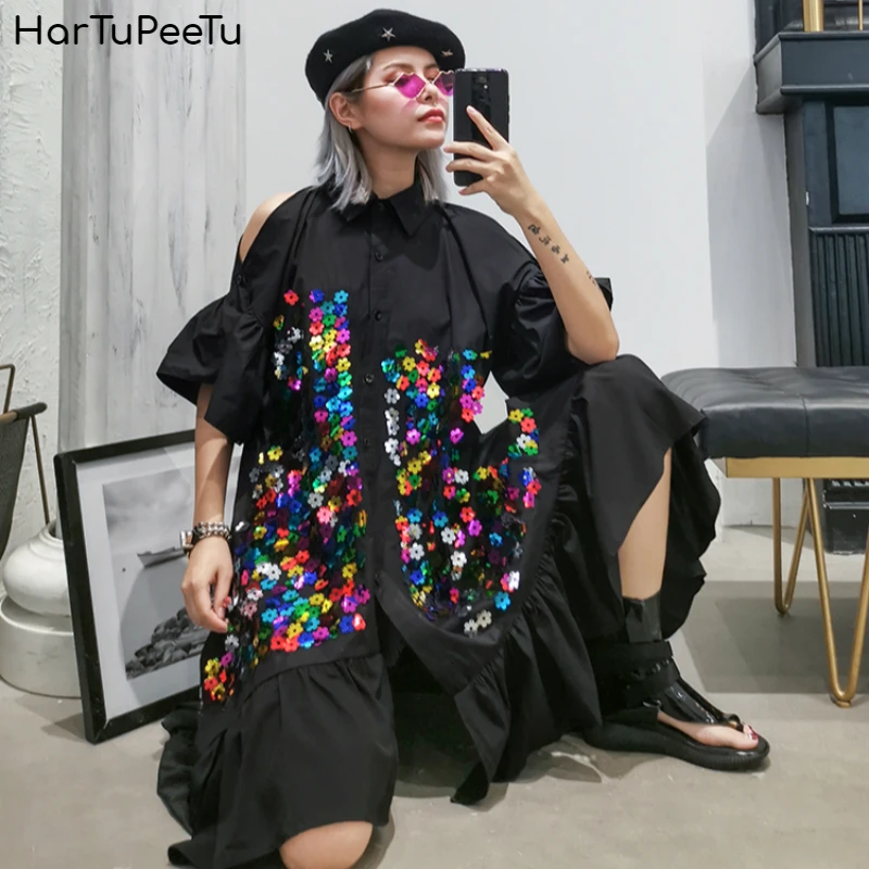 Shining Sequined Evening Party Dress 2020 Summer Dresses Women Plus Size Patchwork Irregular Ruffles Hem Off Shoulder Vestidos
Shining Sequined Evening Party Dress 2020 Summer Dresses Women Plus Size Patchwork Irregular Ruffles Hem Off Shoulder Vestidos