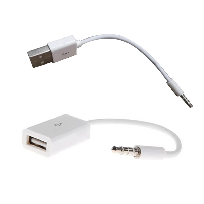 

2 Styles 5mm AUX Audio Plug Male to USB 2.0 Female OTG Adapter Converter Cable for Playing Music with U-Disk in Your Car