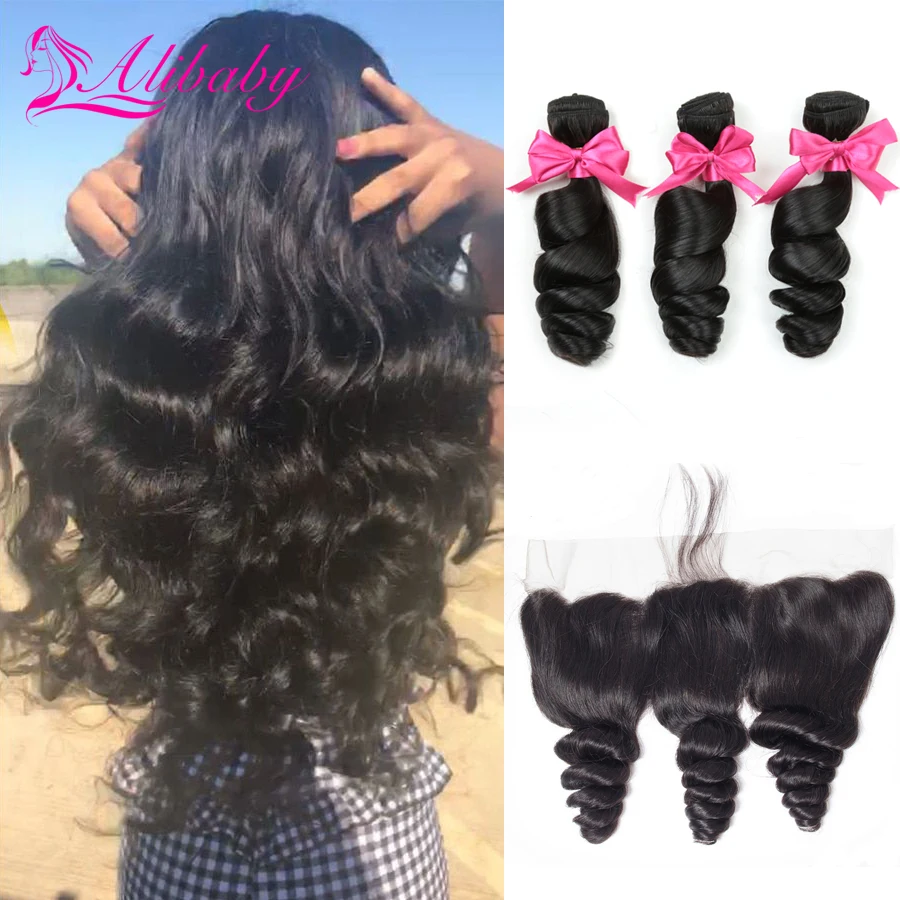 Alibaby Brazilian Loose Wave Bundles With Frontal 3 Bundles With Frontal Human Hair Closure Frontal With Bundles Non Remy
Alibaby Brazilian Loose Wave Bundles With Frontal 3 Bundles With Frontal Human Hair Closure Frontal With Bundles Non Remy