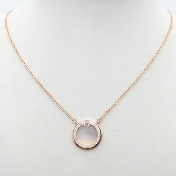 Women's S925 Sterling Silver Rose Gold Round White Shell Letter Inlaid Zircon Pendant Necklace New Sterling Silver Necklace
Women's S925 Sterling Silver Rose Gold Round White Shell Letter Inlaid Zircon Pendant Necklace New Sterling Silver Necklace