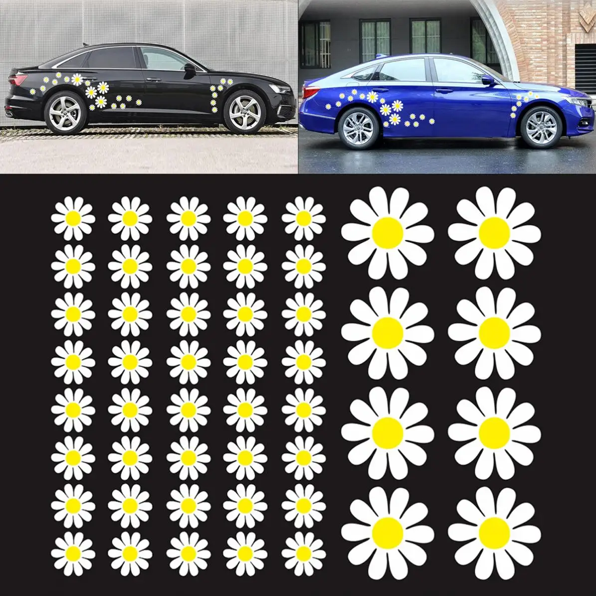 48pcs/Set PVC Daisy Flower Pattern Personality Car Motorcycle Body / Bumper / Hood / Scratch Stickers
48pcs/Set PVC Daisy Flower Pattern Personality Car Motorcycle Body / Bumper / Hood / Scratch Stickers