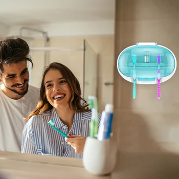 2 Teeth Brushes Toothbrush Sterilizer Wall-mounted UV Portable Ultraviolet Disinfection Box for Personal Toothbrush
2 Teeth Brushes Toothbrush Sterilizer Wall-mounted UV Portable Ultraviolet Disinfection Box for Personal Toothbrush