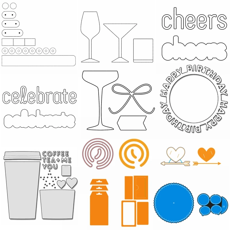 13 Pieces Happy Birthday Celebration Word Metal Cutting Dies Drinking Utensils DIY Scrapbooking Album Craft Card Embossing 2019
13 Pieces Happy Birthday Celebration Word Metal Cutting Dies Drinking Utensils DIY Scrapbooking Album Craft Card Embossing 2019